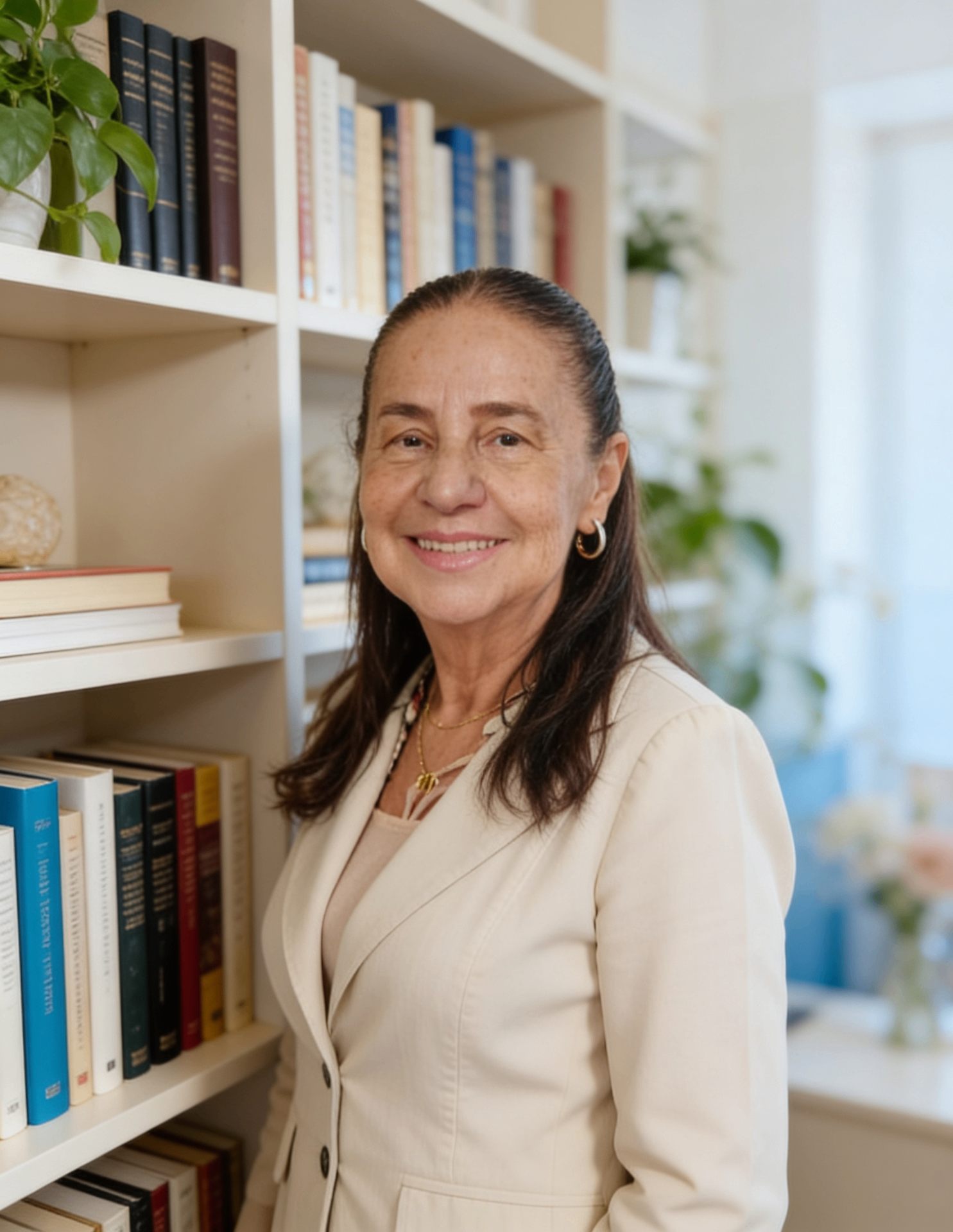 Dra. Marlene Campoi, psicanalista clínica, em ambiente acolhedor